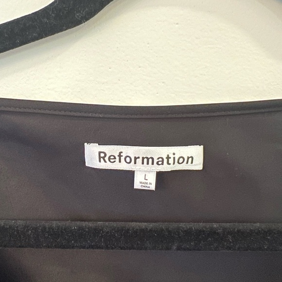 Reformation Pike Black Satin Cowl Neck Long Sleeve Dress - Picture 4 of 4